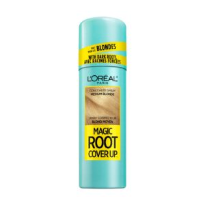 L’Oreal Paris Magic Root Cover Up Concealer Spray for Blondes, Medium Blonde, 2 fl. oz., Ammonia and Peroxide Free, Suitable for Medium Blonde Hair Color