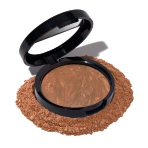 LAURA GELLER NEW YORK Award-Winning Baked Balance-n-Brighten Color Correcting Powder Foundation – Toffee – Buildable Light to Medium Coverage – Demi-Matte Natural Finish