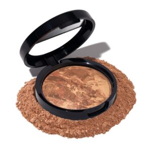 LAURA GELLER NEW YORK Award-Winning Baked Balance-n-Brighten Color Correcting Powder Foundation – Deep – Buildable Light to Medium Coverage – Demi-Matte Natural Finish