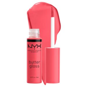 NYX PROFESSIONAL MAKEUP Butter Gloss, Non-Sticky Lip Gloss – Sorbet (Vibrant Coral)