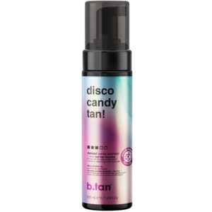b.tan Dark Self Tanner Mousse | Disco Candy Tan – Best, 1 Hour Express Sunless Tanning Foam, Candy-Scented, Sweat-Proof & Transfer Resistant, No Fake Tan Smell, Vegan, Cruelty Free, 6.7 Fl Oz
