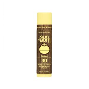 Sun Bum SPF 30 Sunscreen Banana Lip Balm – Moisturizing Aloe Vera and Vitamin E – Vegan and Cruelty Free – Broad Spectrum UVA/UVB Lip Protection – 0.15 oz Stick