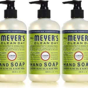 MRS. MEYER’S CLEAN DAY Liquid Hand Soap, Cruelty-Free, and Biodegradable Hand Wash Made with Essential Oils, Lemon Verbena Scent, 12.5 Oz (Pack of 3)