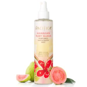 Pacifica Hawaiian Ruby Guava Hair Perfume & Body Fragrance Spray Mist – Body Mist Fragrance w/ Grapefruit, Patchouli, Sugar Notes & Geranium Clean Beauty Alcohol-Free, Vegan & Cruelty-Free, 6 oz