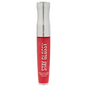 Rimmel Stay Glossy Lip Gloss – Non-Sticky and Lightweight Formula for Lip Color and Shine – 300 Ready to Flamingle, .18oz