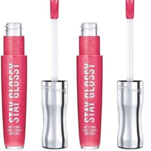 Rimmel Stay Glossy 6HR Lip Gloss, Ready to Flamingle, 0.18 Fl Oz (Pack of 2)