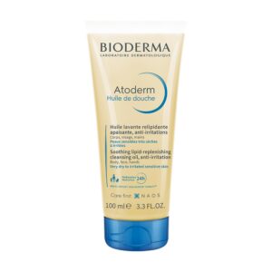 Bioderma – Atoderm – Shower Oil – Moisturizing and Nourishing Body and Face Wash – for Family with Very Dry Sensitive Skin 3.33 Fl Oz