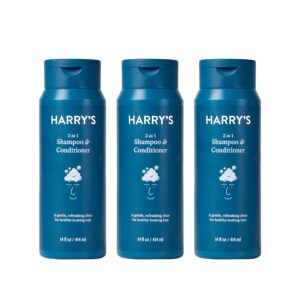 Harry’s Men’s Shampoo and Conditioner 2 in 1, Gentle & Refreshing For All Hair Types, 14 Fl Oz, 3 Count