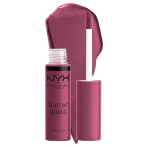 NYX PROFESSIONAL MAKEUP Butter Gloss, Non-Sticky Lip Gloss – Cranberry Pie (Mauve Purple)