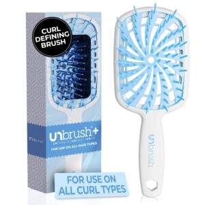 FHI Heat UNbrush Plus — Curly Hair Brush for Gentle & Effective Detangling on Wet or Dry Fragile Hair Types — Detangler Brush w/ 84 UltraFlex Bristles, Ultra-light, Vented, Anti Static Hairbrush