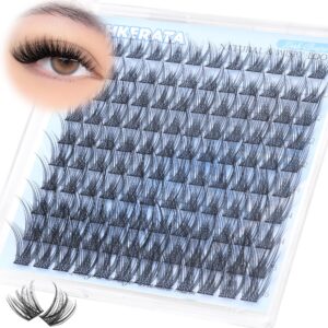 PHKERATA Wispy Eyelash Clusters Natural Lash Clusters 120 pcs Individual Lashes Clusters DIY Cluster Eyelash Extensions with Soft Lash Band, 10-16 mm
