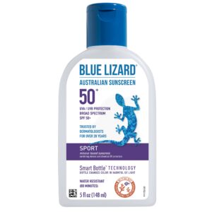 BLUE LIZARD Sport Mineral-Based Sunscreen Lotion – SPF 50+ – 5 oz