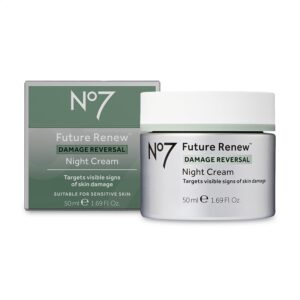 No7 Future Renew Damage Reversal Night Cream – Hydrating Face Moisturizer & Firming Cream to Reverse Visible Signs of Skin Damage – Dermatologist Approved and Suitable for Sensitive Skin (1.69 Fl Oz)