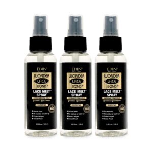 EBIN NEW YORK Wonder Lace Bond Lace Melt Spray – Extreme Firm Hold (Supreme) | Flawless,Natural, and Seamleass finish, No Reside, Long Lasting Formula with Protecting Edges, Perfect for wigs 3pack