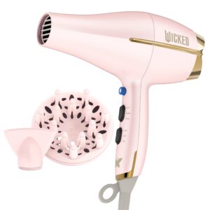 Wicked Glinda Hair Dryer with Diffuser from Conair | INFINITIPRO by CONAIR Hair Dryer with Ceramic Technology | Includes Diffuser and Concentrator