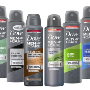 Dove Men+Care Dry Spray Antiperspirant Deodorant 150 ML Pack of 6 Mixed Scents