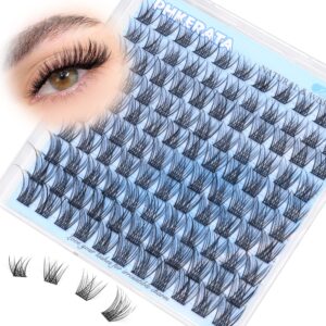 PHKERATA Natural Eyelash Clusters Wispy Lashes Clusters C Curvature 110 pcs Cluster Eyelash Extensions DIY 3D Individual Lashes with Soft Lash Band, 10-16 mm Mix
