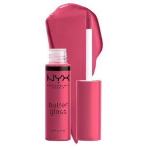 NYX PROFESSIONAL MAKEUP Butter Gloss, Non-Sticky Lip Gloss – Strawberry Cheesecake (Warm Pink)