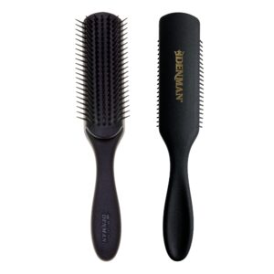 Jack Dean by Denman Curly Hair Brush D3 (All Black) 7 Row Styling Brush for Detangling, Separating, Shaping and Defining Curls – For Women and Men