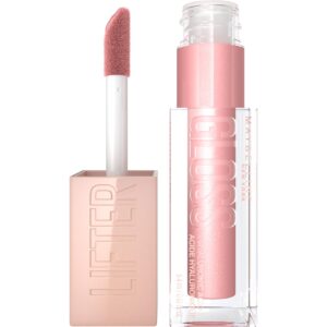 Maybelline Lifter Gloss, Hydrating Lip Gloss with Hyaluronic Acid, High Shine for Plumper Looking Lips, Opal, Pink Neutral, 0.18 Ounce