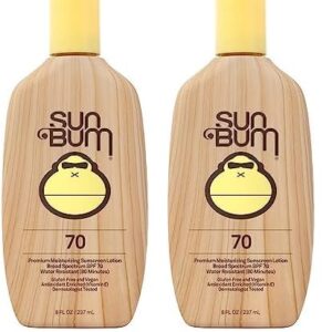 Sun Bum Original SPF 70 Sunscreen Lotion | Vegan and Hawaii 104 Act Compliant (Octinoxate & Oxybenzone Free) Broad Spectrum Moisturizing UVA/UVB Sunscreen with Vitamin E | 8 oz (Pack of 2)