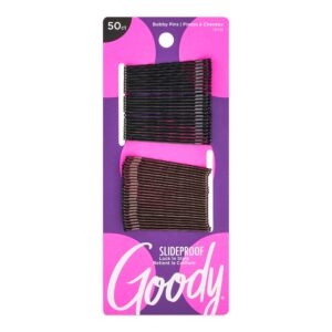 Goody Metallic Bobby Pins – 50 Count, Black – 2 Inch Pins for Secure and Painless Hairstyling on All Hair Types