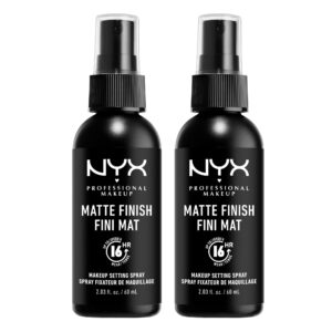 NYX PROFESSIONAL MAKEUP Makeup Setting Spray – Matte Finish, Long-Lasting Face Mist for up to 16HR Wear, Vegan Formula (Pack of 2)