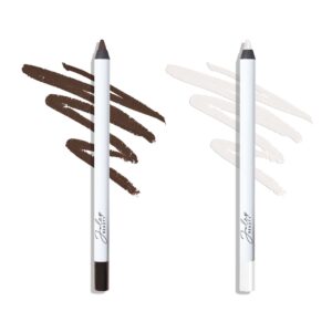 Julep When Pencil Met Gel Sharpenable Multi-Use Longwear Eyeliner Pencil – Rich Brown & White Matte – Transfer-Proof – High Performance Liner Duo