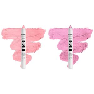NYX PROFESSIONAL MAKEUP Jumbo Eye Pencil Blendable Eyeshadow Stick & Eyeliner Pencil Bundle – Sherbet (Coral) & Cupcake (Pink)