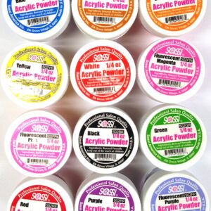 1/4 Ounce Acrylic Powder Set 12 pieces Sassi for Beautiful Nails