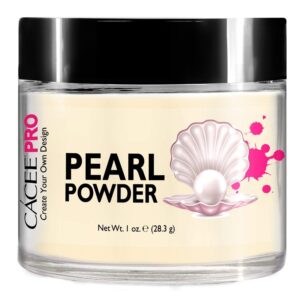 Acrylic Powder for Nails> Pearl Color Nail Art> 1oz Jar by Cacee> For Professional Acrylic Nail Kit> Premix of Pigments> Pearlescent & Metallic Effects (Alabaster White #45)