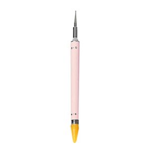 Double-Ended Nail Art Tools,Nail Art Diamond Pen,Rhinestone Picker Dotting Pen,Nail Art Point Drill Drawing Brush Pen Double Ended Dotting Tools Set,Nail Art Liner Brushes(1PC) (Pink)