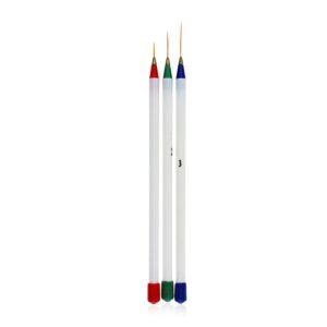 NOLITOY 3 Pcs Nail Art Brushes: White Pull Pens for Fine Nail Design – Reusable Manicure Tools for Professional and Home Use