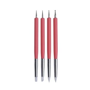 4 Pack Nail Rhinestones Picker for Dual Ended Nail Rhinestones Picker Pencil Dotting Pen Studs Picker Crystal Beads Acrylic Handle