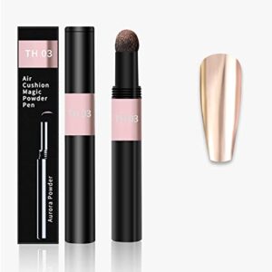 ZITIANY 6 Colors Chrome Air Cushion Nail Powder Pen>Holographic Nails with Mirror Effect>Manicure Magic Cushion>Laser Gold Silver Colored Phantom Sponge Pen>1PC