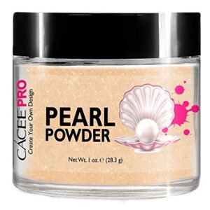 Acrylic Powder for Nails> Pearl Color Nail Art> 1oz Jar by Cacee> For Professional Acrylic Nail Kit> Premix of Pigments> Pearlescent & Metallic Effects (Nude Glitter #80)