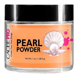 Acrylic Powder for Nails> Pearl Color Nail Art> 1oz Jar by Cacee> For Professional Acrylic Nail Kit> Premix of Pigments> Pearlescent & Metallic Effects (Pastel Neon Orange #76)