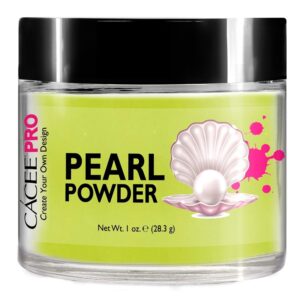 Acrylic Powder for Nails> Pearl Color Nail Art> 1oz Jar by Cacee> For Professional Acrylic Nail Kit> Premix of Pigments> Pearlescent & Metallic Effects (Pastel Lime #71)