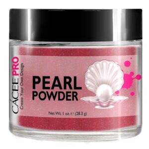 Acrylic Powder for Nails> Pearl Color Nail Art> 1oz Jar by Cacee> For Professional Acrylic Nail Kit> Premix of Pigments> Pearlescent & Metallic Effects (Blush Red #11)