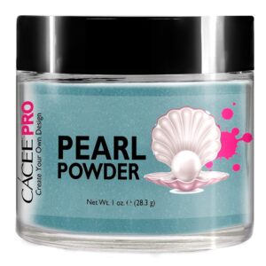 Acrylic Powder for Nails> Pearl Color Nail Art> 1oz Jar by Cacee> For Professional Acrylic Nail Kit> Premix of Pigments> Pearlescent & Metallic Effects (Sky Blue #68)