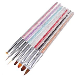 Exteren 7PCS Art Dotting Pen Acrylic Rhinestone Crystal Tools Set Painting Way Brush Nail Art Design Nail Art Supplies Nail Kit (Multicolor)