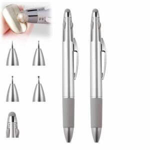 5 in 1 Nail Art Dotting Pen, Nail Dotting Pen Press Type 5 in 1, Ballpoint Pen Design Nail Dotting Tools, Nail Design Tools, Rhinestone Picker Tool, Professional Nail Art Tool (2PCS)