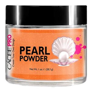 Acrylic Powder for Nails> Pearl Color Nail Art> 1oz Jar by Cacee> For Professional Acrylic Nail Kit> Premix of Pigments> Pearlescent & Metallic Effects (Pumpkin Orange Pearl #69)