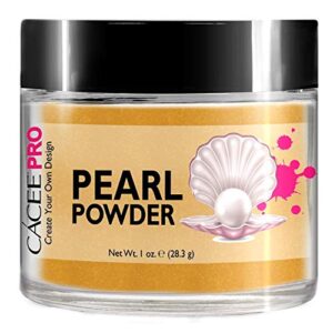 Acrylic Powder for Nails> Pearl Color Nail Art> 1oz Jar by Cacee> For Professional Acrylic Nail Kit> Premix of Pigments> Pearlescent & Metallic Effects (Goldenrod Yellow #16)