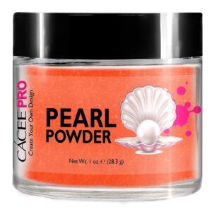 Acrylic Powder for Nails> Pearl Color Nail Art> 1oz Jar by Cacee> For Professional Acrylic Nail Kit> Premix of Pigments> Pearlescent & Metallic Effects (Neon Tangerine #73)