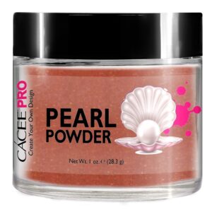 Acrylic Powder for Nails> Pearl Color Nail Art> 1oz Jar by Cacee> For Professional Acrylic Nail Kit> Premix of Pigments> Pearlescent & Metallic Effects (Amber Brown #40)