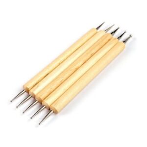 5 pcs 2 Way Wood Marbleizing Dotting Pen Set Nail Art Design Tool Wooden Handle Ball Stylus Dotting Tools for Nail Art Manicure Pedicure by TheBigThumb