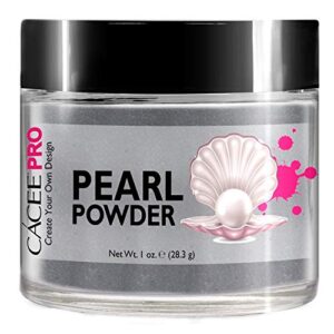 Acrylic Powder for Nails> Pearl Color Nail Art> 1oz Jar by Cacee> For Professional Acrylic Nail Kit> Premix of Pigments> Pearlescent & Metallic Effects (Pearl Gray #15)