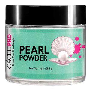 Acrylic Powder for Nails> Pearl Color Nail Art> 1oz Jar by Cacee> For Professional Acrylic Nail Kit> Premix of Pigments> Pearlescent & Metallic Effects (Pastel Turquoise #61)
