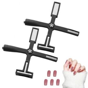 2Pcs 5 in 1 Nail Magnet for 3D Cat Eye Gel Polish Tools>Multi-Function Nail Magnetic Pens with Silicone Protective Case,Black Silicone Protective Case Nail Magnet For Gradient French Nail Art